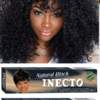 girl with curly Inecto Blue Black hair dye 