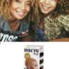 girl with curly Inecto Blue Black hair dye 