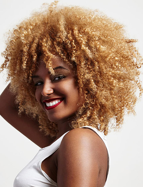 Caramel blonde hair with Inecto